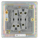 Bg Brushed Steel 10AX 2 Gang 2 Way Plate Switch - Screwless Flatplate