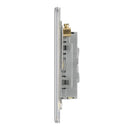 Bg Brushed Steel 10AX 3 Gang 2 Way Plate Switch - Screwless Flatplate