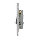 Bg Brushed Steel 10AX 4 Gang 2 Way Plate Switch - Screwless Flatplate