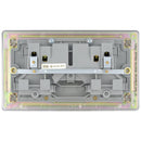 Bg Brushed Steel 13A 2 Gang Double Pole Switched Socket - Screwless Flatplate