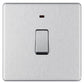 Bg Brushed Steel 20A Double Pole Switch with Power Indicator - Screwless Flatplate