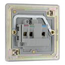 Bg Brushed Steel 5A 1 Gang Unswitched Socket - Screwless Flatplate