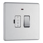 Bg Brushed Steel 13A Fused Connection Unit Switched with Power Indicator - Screwless Flatplate