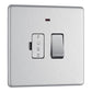 Bg Brushed Steel 13A Fused Connection Unit Switched with Power Indicator Flex Outlet - Screwless Flatplate