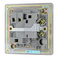 Bg Brushed Steel 13A Fused Connection Unit Switched with Power Indicator Flex Outlet - Screwless Flatplate