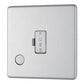 Bg Brushed Steel 13A Fused Connection Unit Unswitched Flex Outlet - Screwless Flatplate