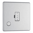 Bg Brushed Steel 13A Fused Connection Unit Unswitched Flex Outlet - Screwless Flatplate