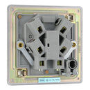 Bg Brushed Steel 13A Fused Connection Unit Unswitched Flex Outlet - Screwless Flatplate