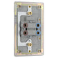 Bg Brushed Steel 45A Double Pole Switch with Indicator Double Plate - Screwless Flatplate