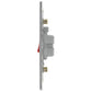 Bg Brushed Steel 45A Double Pole Switch with Indicator Double Plate - Screwless Flatplate