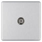 Bg Brushed Steel 1 Gang Coaxial Socket - Screwless Flatplate