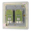 Bg Brushed Steel 2 Gang Coaxial Socket - Screwless Flatplate