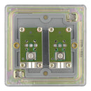 Bg Brushed Steel 2 Gang Coaxial Socket - Screwless Flatplate