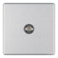 Bg Brushed Steel 1 Gang Satellite Socket - Screwless Flatplate