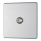 Bg Brushed Steel 1 Gang Satellite Socket - Screwless Flatplate