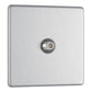 Bg Brushed Steel 1 Gang Satellite Socket - Screwless Flatplate