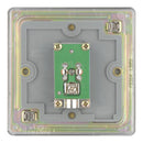 Bg Brushed Steel 1 Gang Satellite Socket - Screwless Flatplate