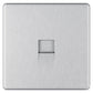 Bg Brushed Steel 1 Gang Telephone Socket Slave Screw Type - Screwless Flatplate