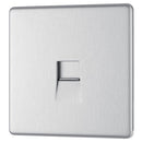 Bg Brushed Steel 1 Gang Telephone Socket Slave Screw Type - Screwless Flatplate