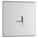Bg Brushed Steel 1 Gang Telephone Socket Slave Screw Type - Screwless Flatplate