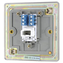 Bg Brushed Steel 1 Gang Telephone Socket Slave Screw Type - Screwless Flatplate