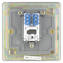 Bg Brushed Steel 1 Gang Telephone Socket Slave Screw Type - Screwless Flatplate