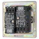 Bg Brushed Steel 400W 2 Gang 2 Way Push Dimmer - Screwless Flatplate