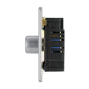 Bg Brushed Steel 400W 2 Gang 2 Way Push Dimmer - Screwless Flatplate