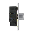 Bg Brushed Steel 400W 2 Gang 2 Way Push Dimmer - Screwless Flatplate