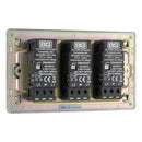Bg Brushed Steel 400W 3 Gang 2 Way Push Dimmer - Screwless Flatplate