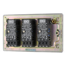 Bg Brushed Steel 400W 3 Gang 2 Way Push Dimmer - Screwless Flatplate