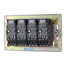 Bg Brushed Steel 400W 4 Gang 2 Way Push Dimmer - Screwless Flatplate