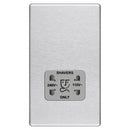 Bg Brushed Steel Shaver Socket 115/230V Dual Volt Grey Surround - Screwless Flatplate