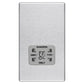 Bg Brushed Steel Shaver Socket 115/230V Dual Volt Grey Surround - Screwless Flatplate