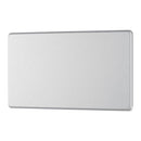 Bg Brushed Steel 2 Gang Blank Plate - Screwless Flatplate