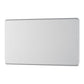 Bg Brushed Steel 2 Gang Blank Plate - Screwless Flatplate