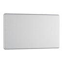 Bg Brushed Steel 2 Gang Blank Plate - Screwless Flatplate