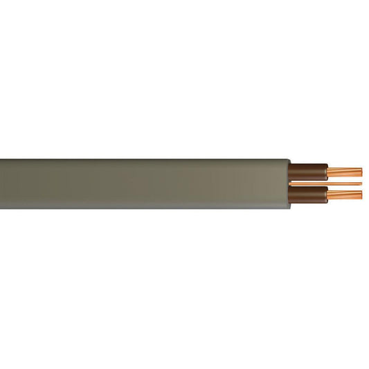 Pitacs 6242YBRBR 1.0mm Twin And Earth Grey PVC Cable - 100m Drum