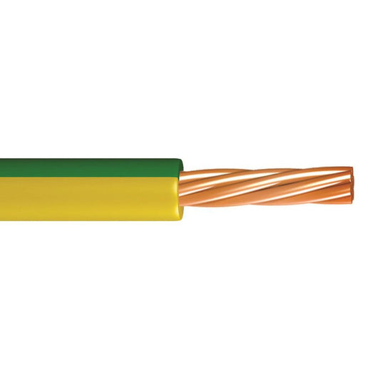 Pitacs 6491X 4.0mm 1 Core Green / Yellow Cable - 100m Drum