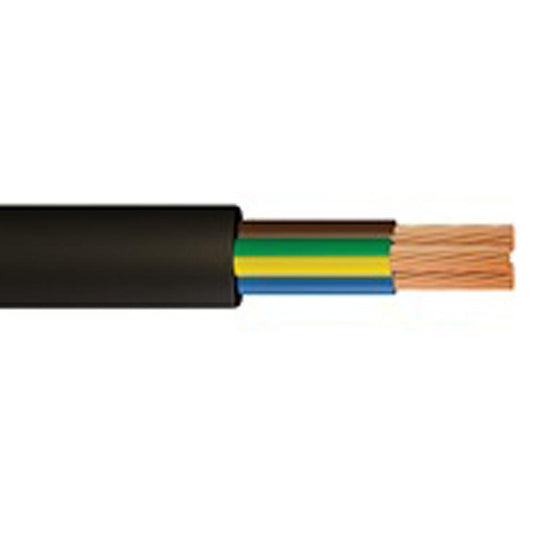Pitacs 3183Y 0.75mm 3 Core Black Flex Cable - 50m Drum