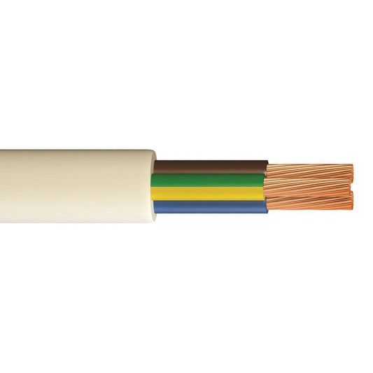 Pitacs 3093Y 1.5mm 3 Core White Heat Resistant Flex Cable - 50m Drum