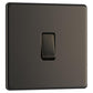 BG FBN12 10AX 1 Gang 2 Way Plate Switch - Screwless Flatplate - Black Nickel