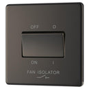 BG FBN15 10AX Plate Switch Fan Isolator 3 Pole - Screwless Flatplate - Black Nickel