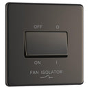 BG FBN15 10AX Plate Switch Fan Isolator 3 Pole - Screwless Flatplate - Black Nickel