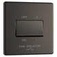 BG FBN15 10AX Plate Switch Fan Isolator 3 Pole - Screwless Flatplate - Black Nickel