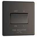 BG FBN15 10AX Plate Switch Fan Isolator 3 Pole - Screwless Flatplate - Black Nickel