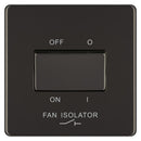 BG FBN15 10AX Plate Switch Fan Isolator 3 Pole - Screwless Flatplate - Black Nickel