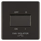 BG FBN15 10AX Plate Switch Fan Isolator 3 Pole - Screwless Flatplate - Black Nickel