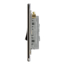 BG FBN15 10AX Plate Switch Fan Isolator 3 Pole - Screwless Flatplate - Black Nickel