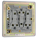 BG FBN43 10AX 3 Gang 2 Way Plate Switch - Screwless Flatplate - Black Nickel